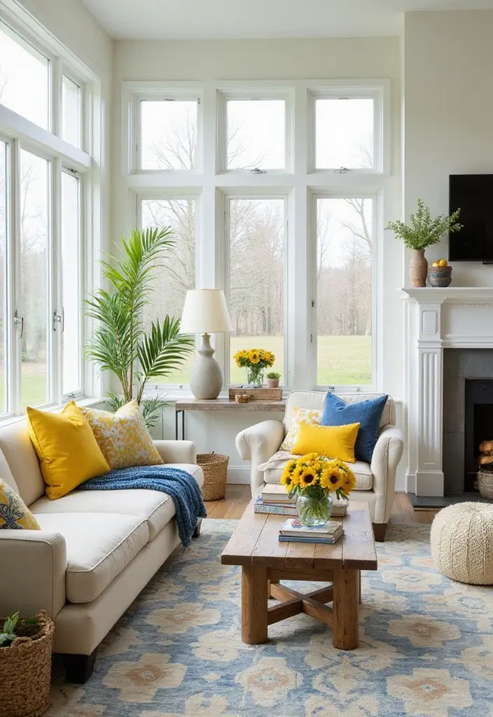 Seasonal Decor in Yellow and Blue