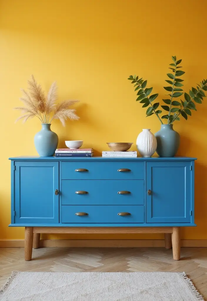 Yellow and Blue Sideboard