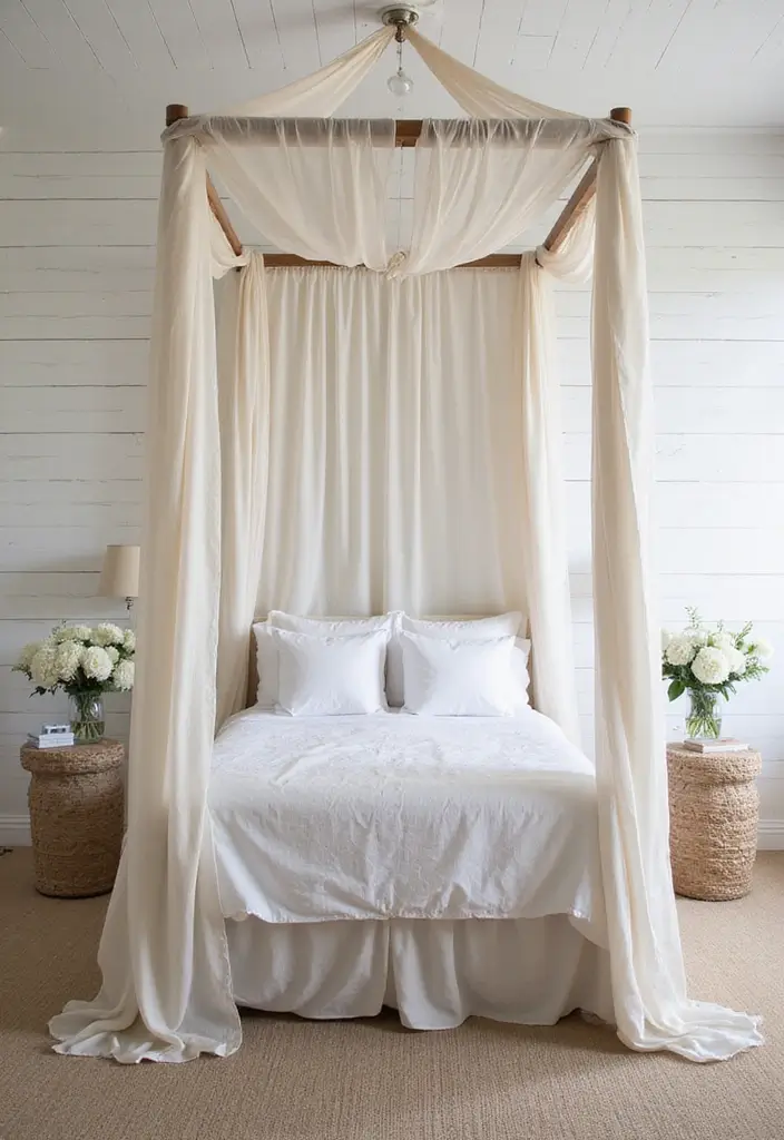 Farmhouse Canopy Bed in Bedroom