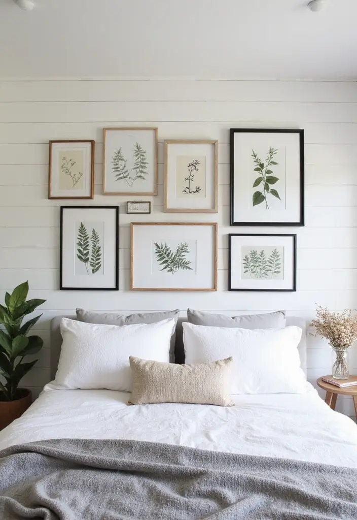 Farmhouse-Inspired Artwork in Bedroom