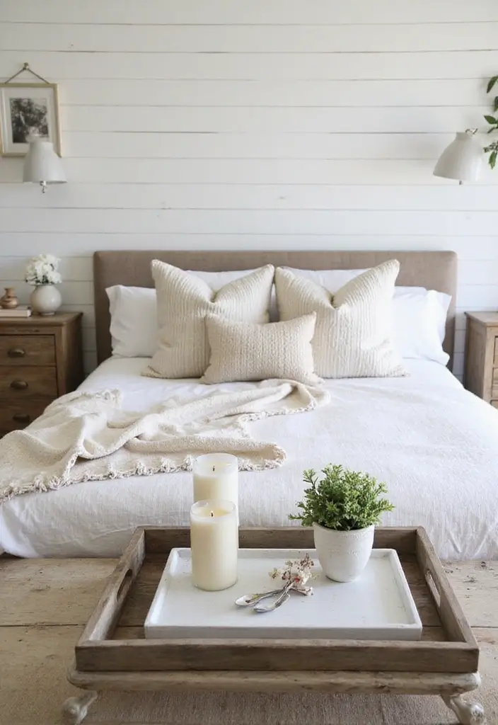 Layering Accessories in Farmhouse Bedroom