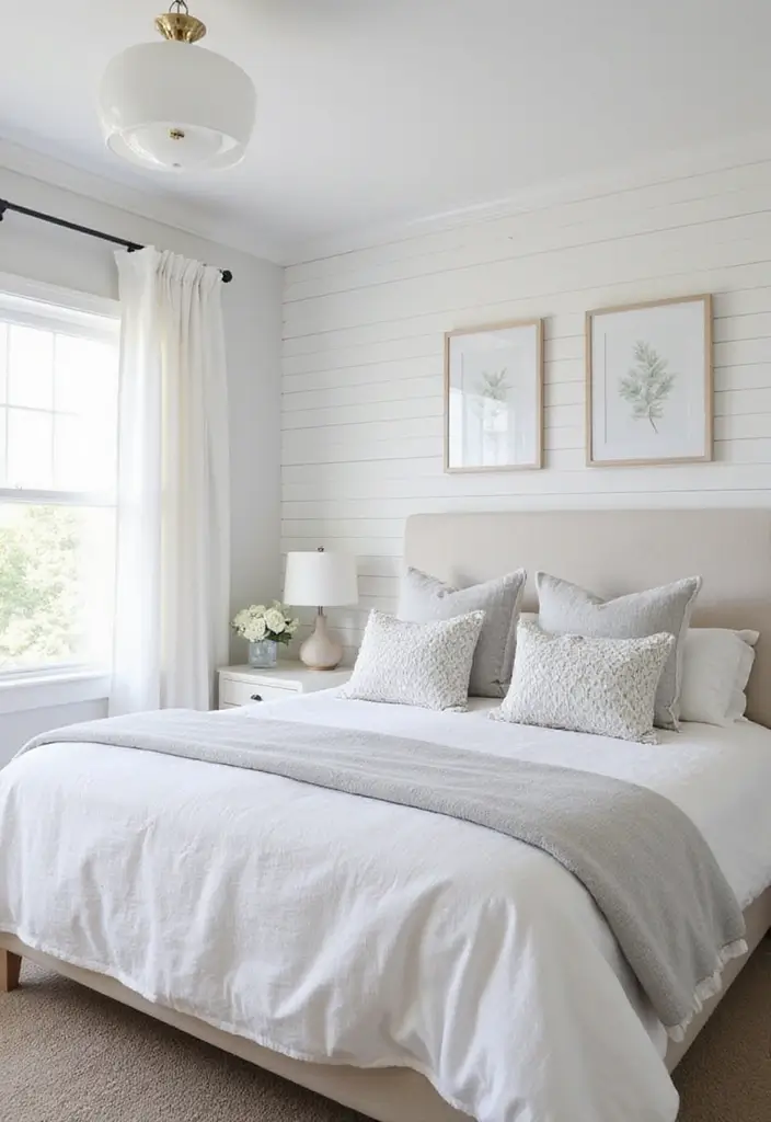 Neutral Color Palette in Farmhouse Bedroom