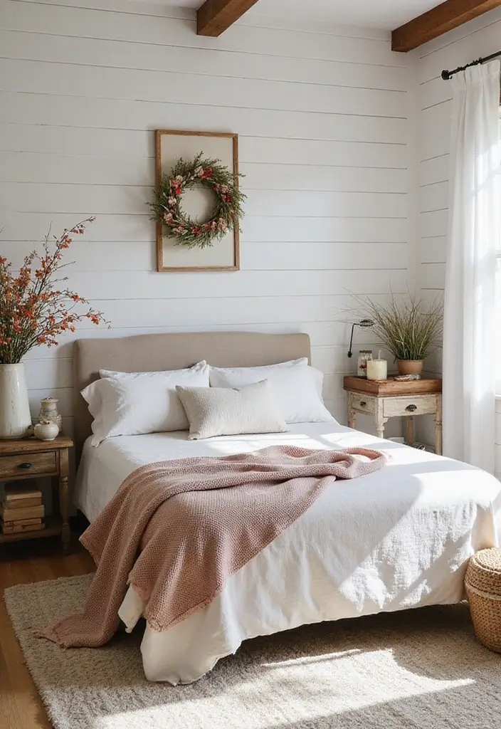 Seasonal Decor Swaps in Farmhouse Bedroom