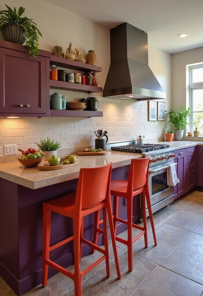 Bright Accents in Kitchen