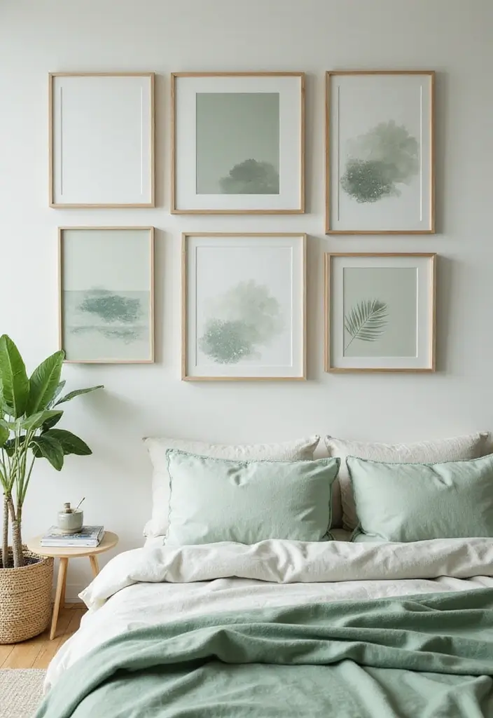 Green Artwork in Bedroom