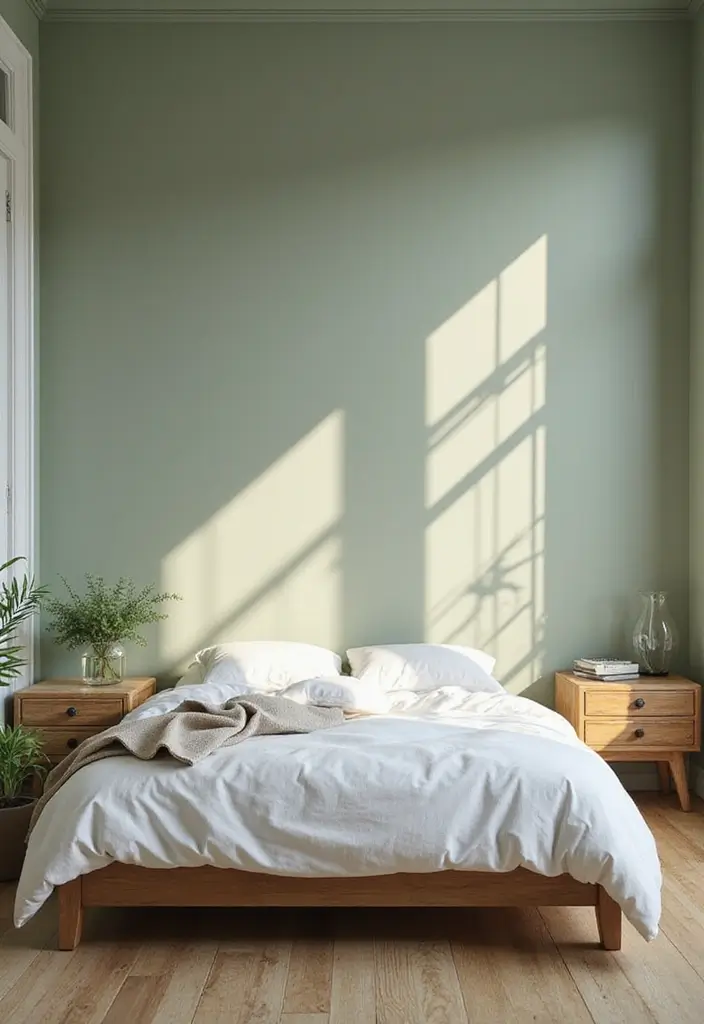 Sage Green Walls in Bedroom