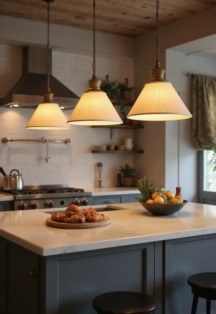 Soft Fabric Shade Pendant Lights