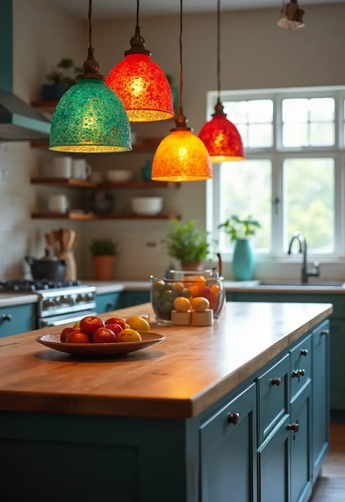 Colorful Glass Shade Pendant Lights