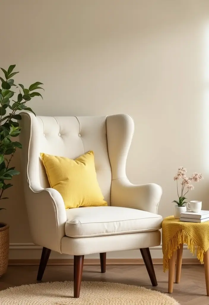 Cozy Reading Corner with Candle and Tea
