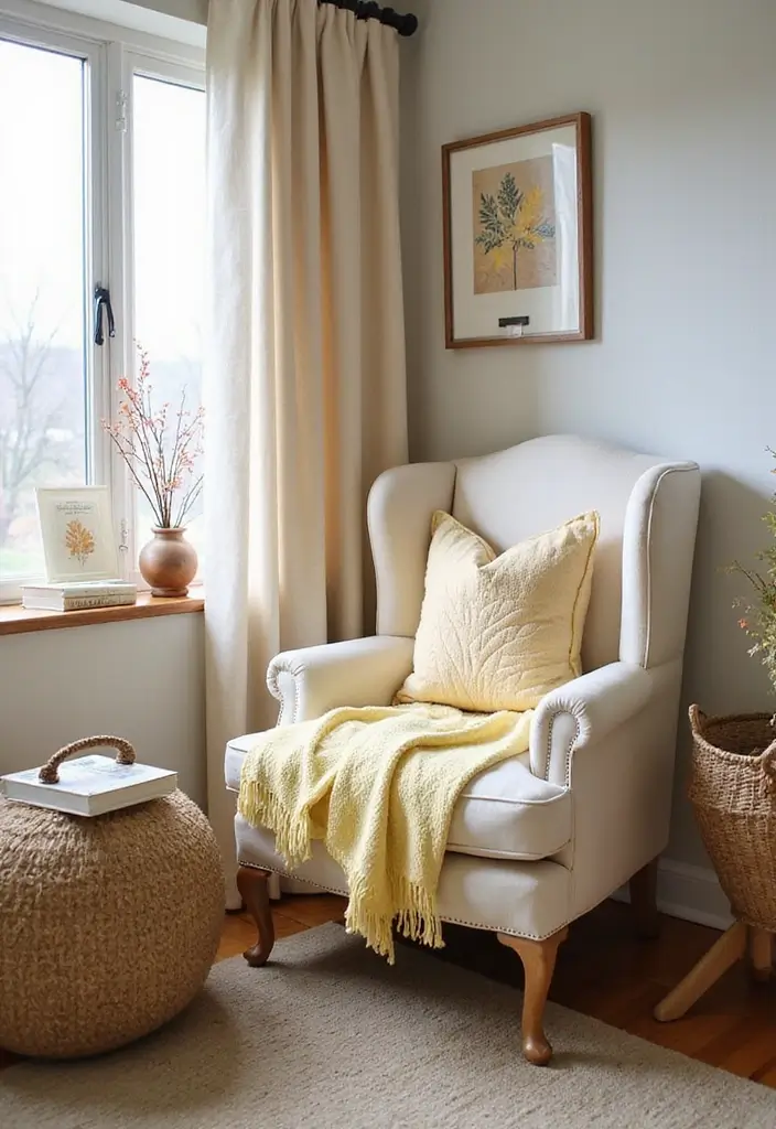 Reading Corner with Seasonal Decor