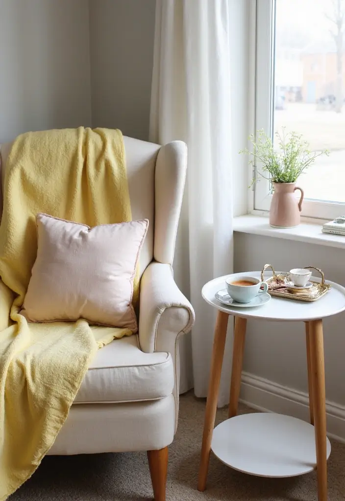 Reading Corner with Side Table and Book Light