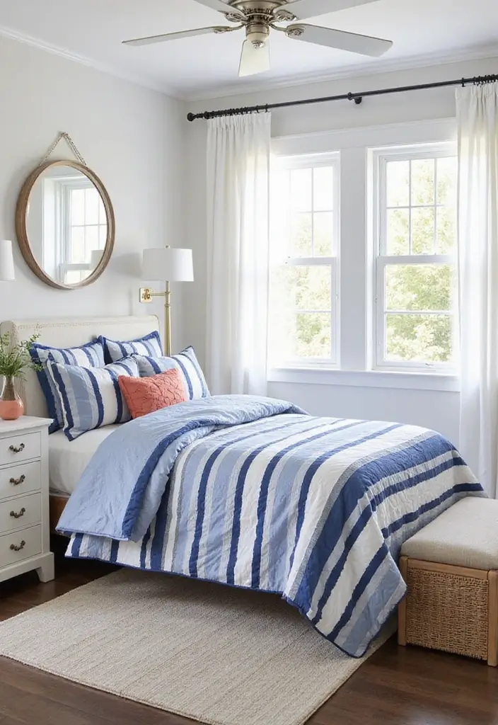 Seaside Elegance with Striped Quilts