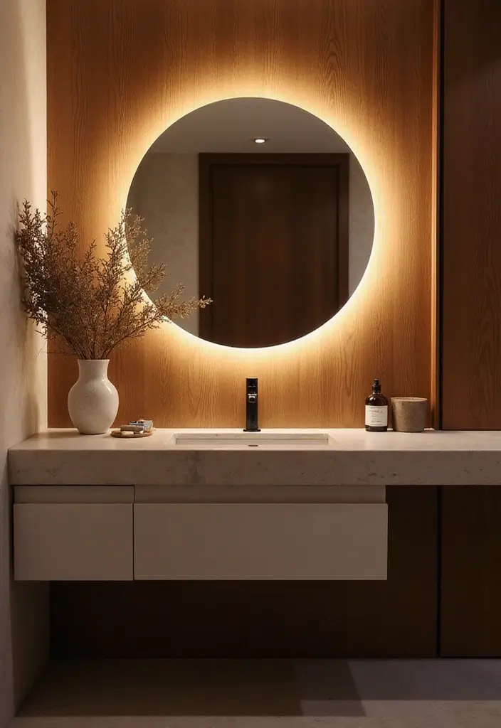 Hexagonal Vanity Mirror with LED lighting