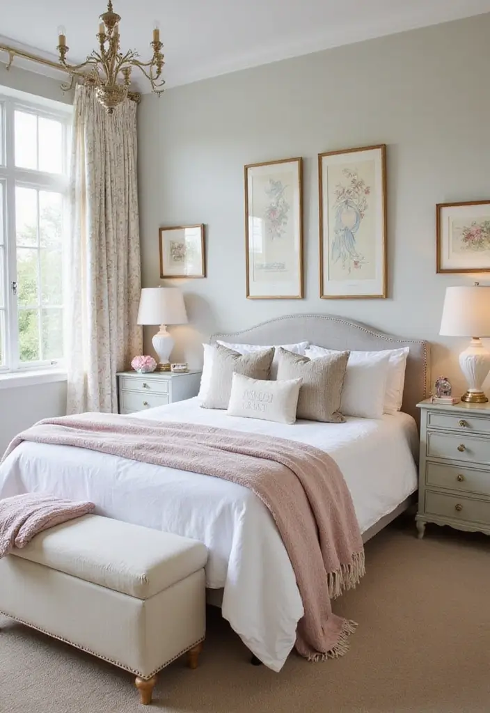 Shabby Chic Bedroom Makeover in Soft Pastels