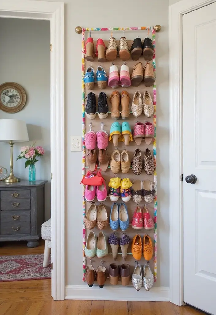 Hanging Shoe Organizer with Shelves