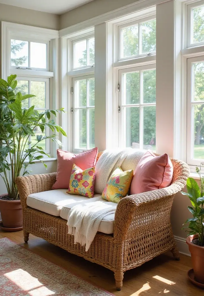 Space-Saving Wicker Loveseat