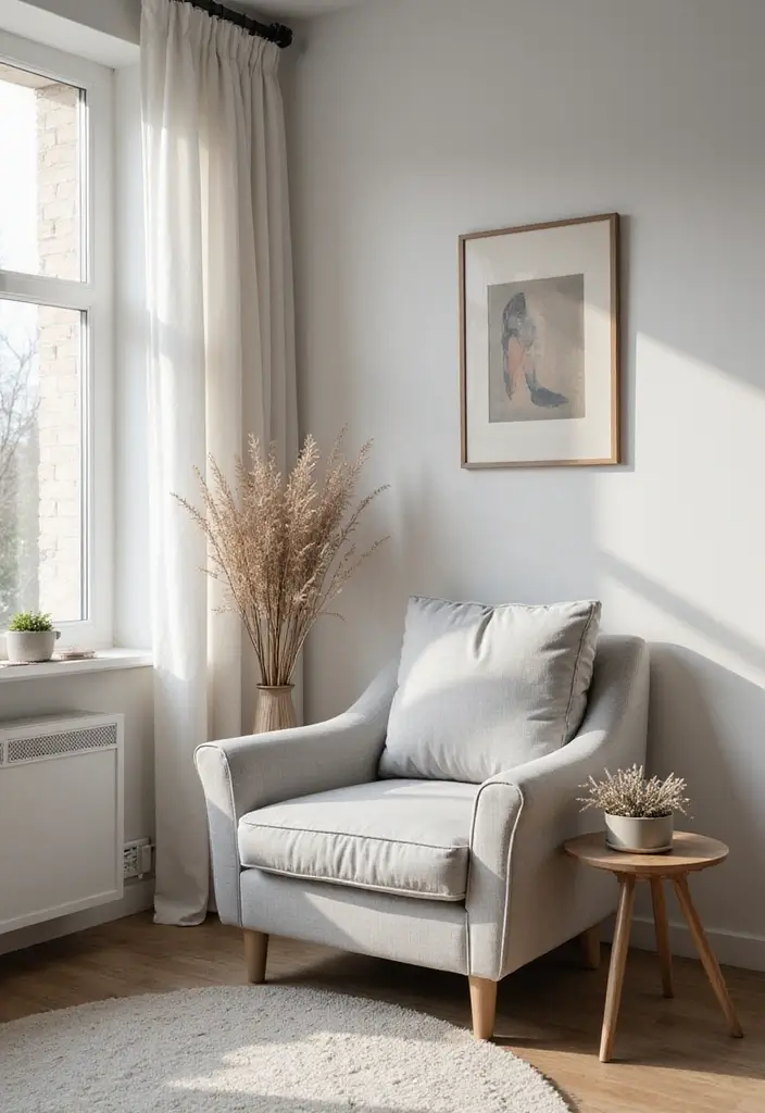 Calming Soft Gray Accent Chair