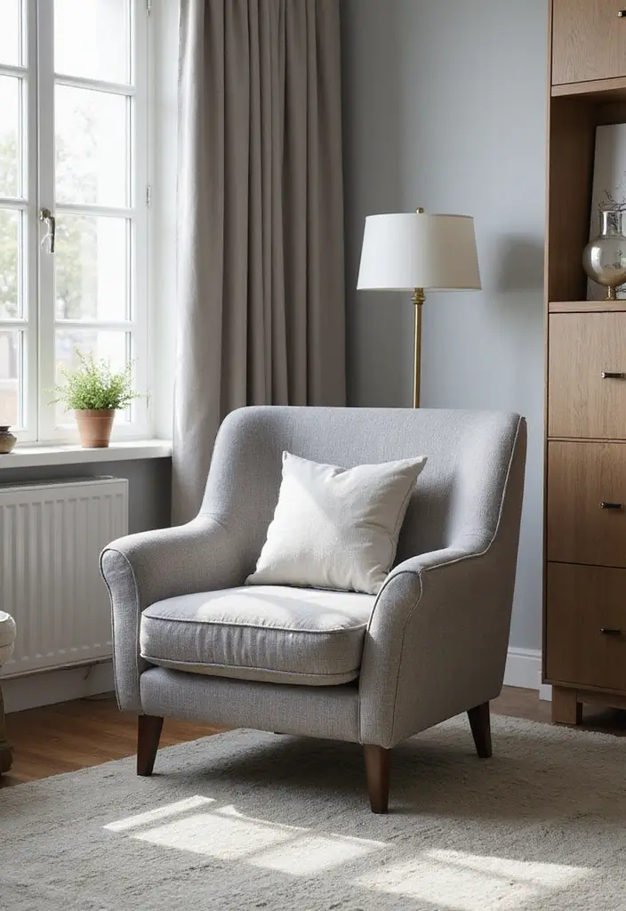 Multi-Purpose Soft Gray Accent Chair