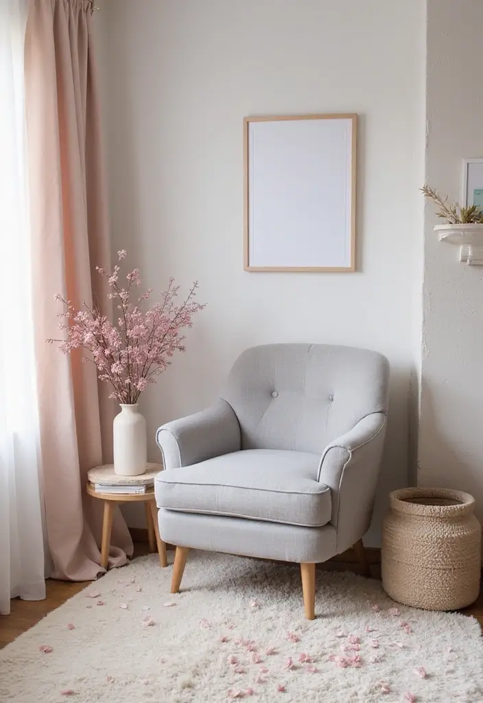 Romantic Soft Gray Accent Chair