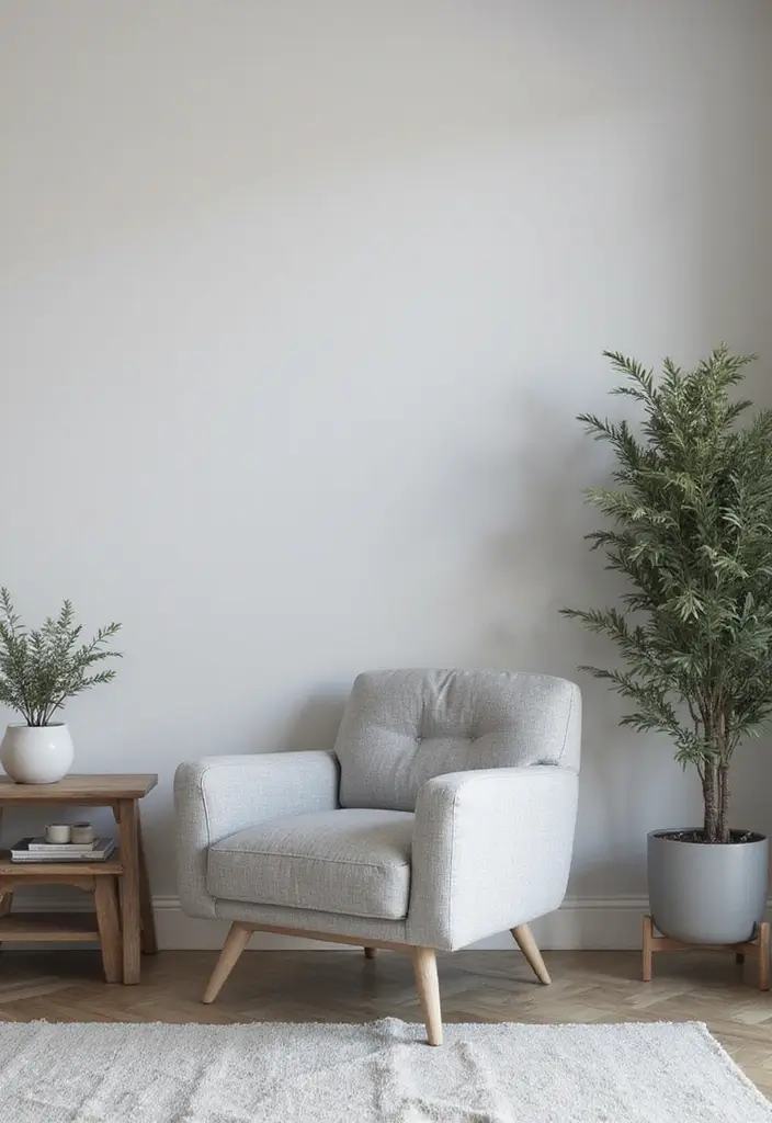 Monochromatic Soft Gray Accent Chair