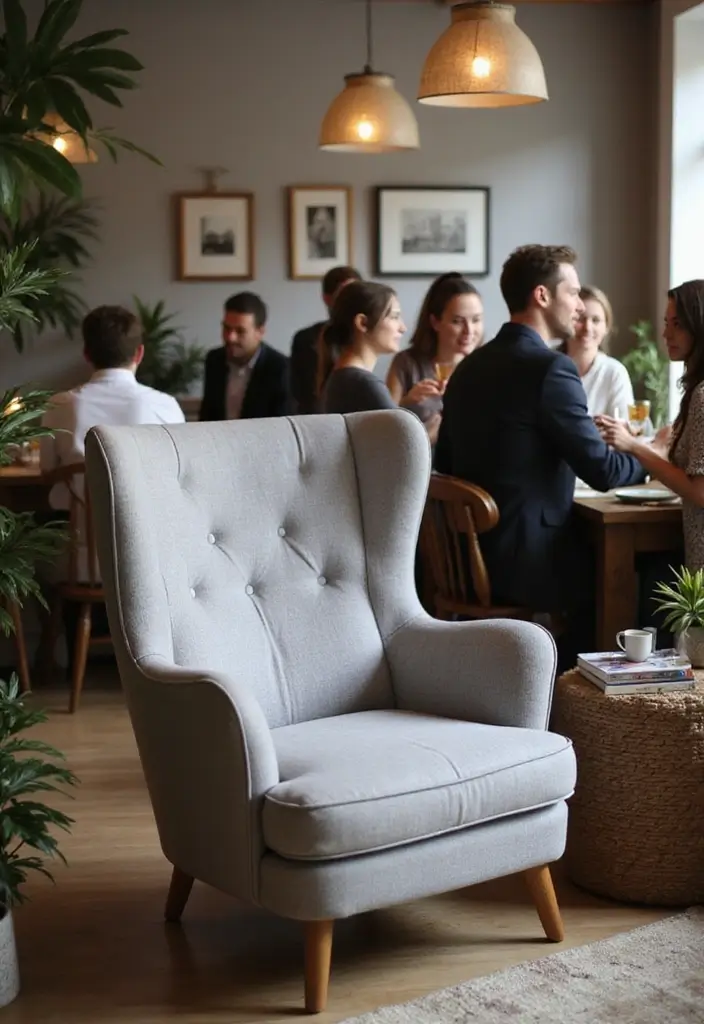 Soft Gray Accent Chair for Hosting