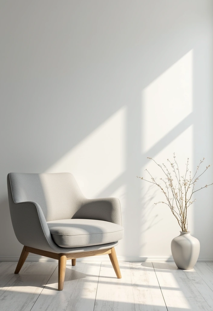 Minimalist Soft Gray Accent Chair