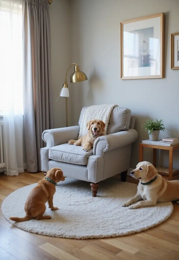 Pet-Friendly Soft Gray Accent Chair