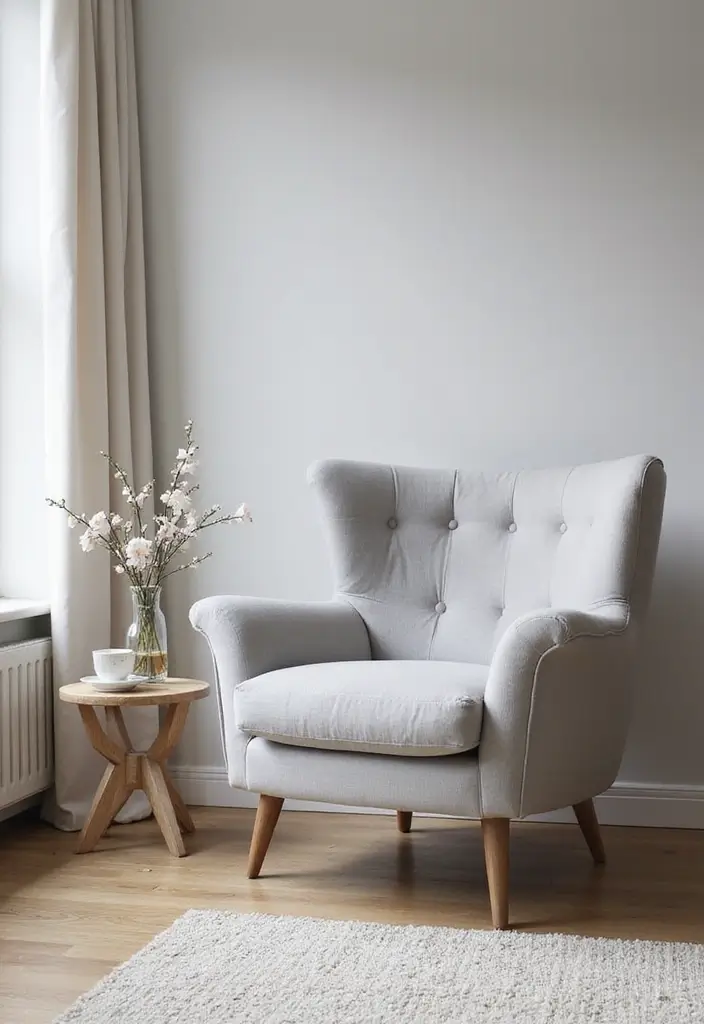 Bold Soft Gray Accent Chair