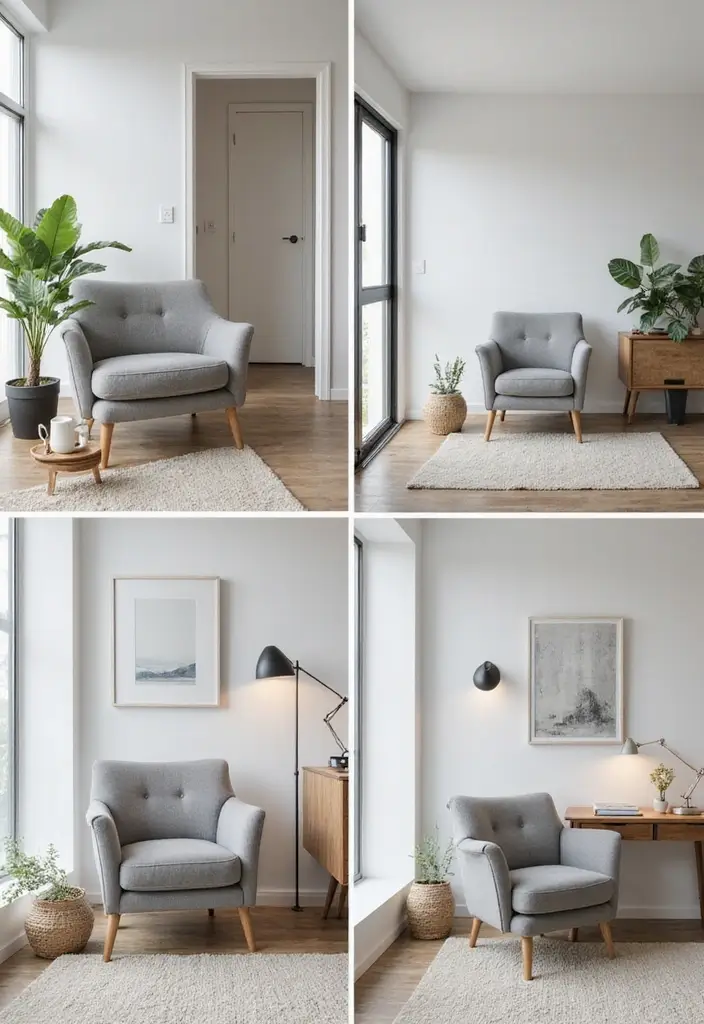 Soft Gray Accent Chair in Unique Spaces