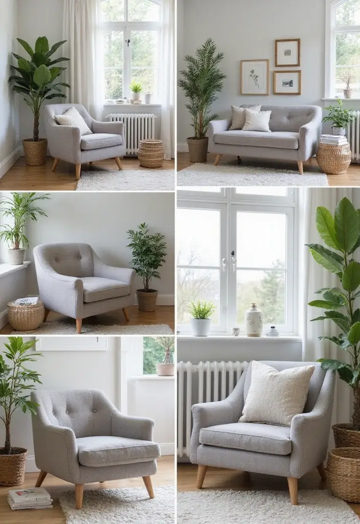 Soft Gray Velvet Accent Chair