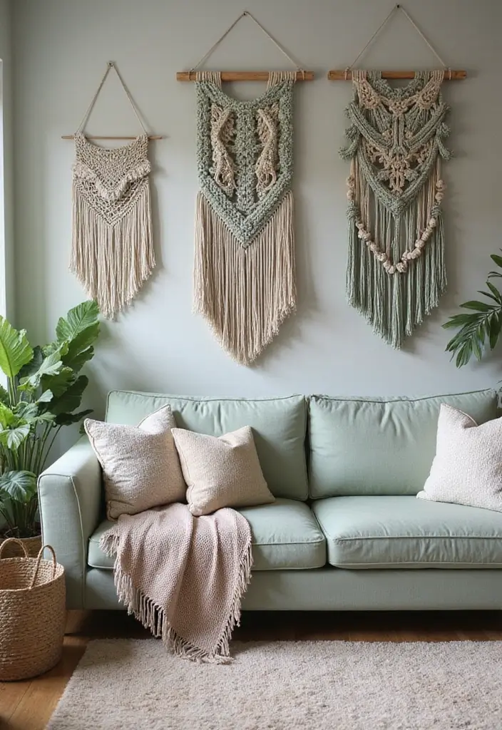 Textured Wall Hangings for Visual Depth