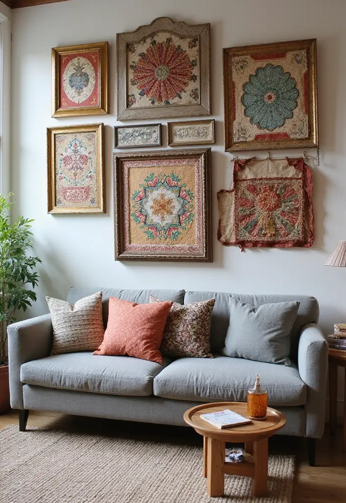 Framed Vintage Fabric