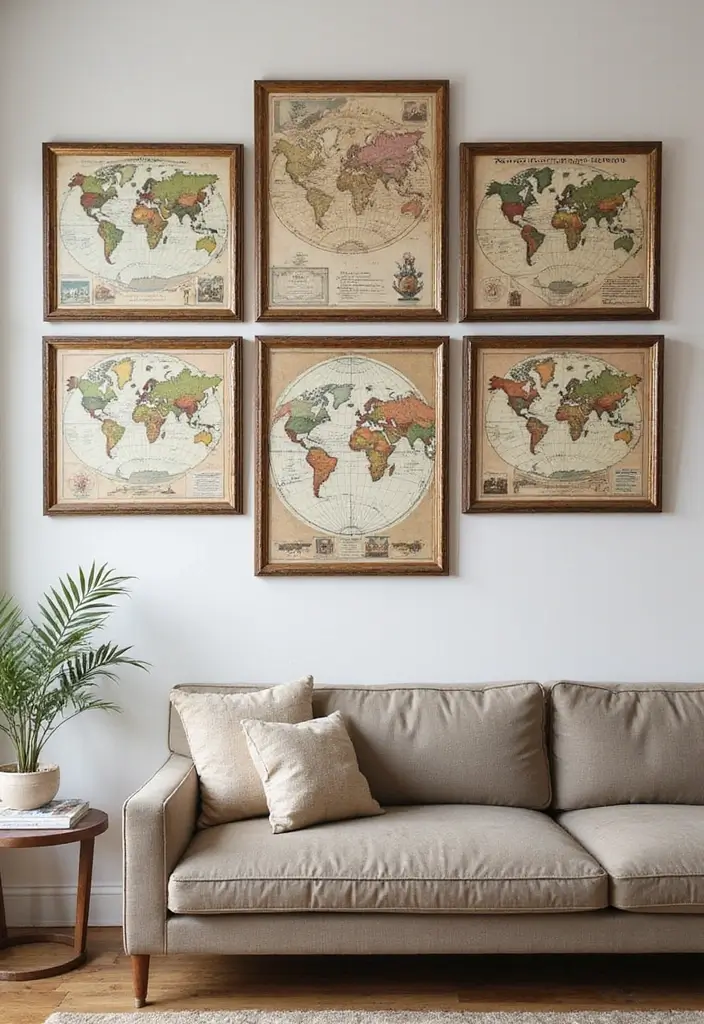 Vintage Maps Wall Decor