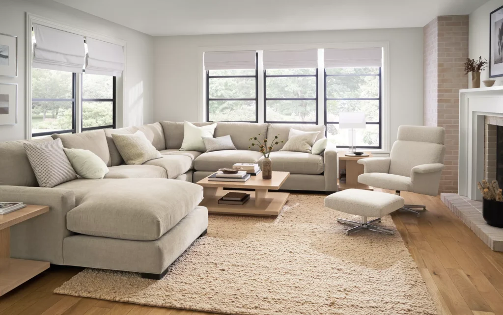 Cozy Contemporary Retreat Warm and inviting living room with sectional sofa