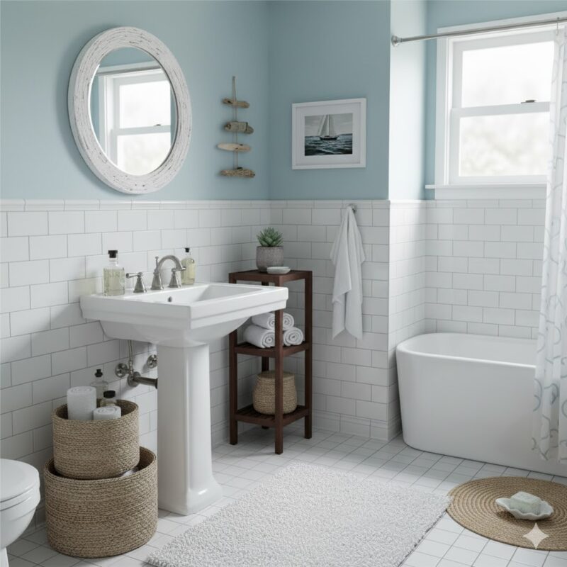 Classic blue and white bathroom