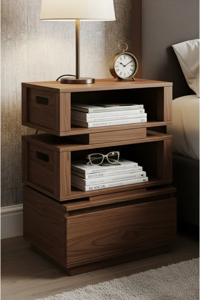 Rustic Crate Stack Nightstand