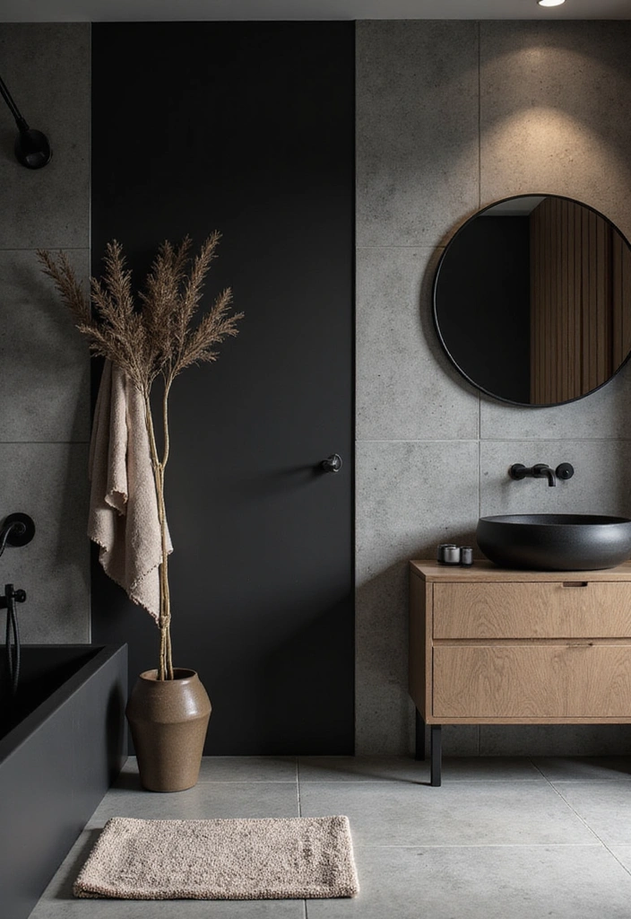 Black Accent Wall in Bathroom