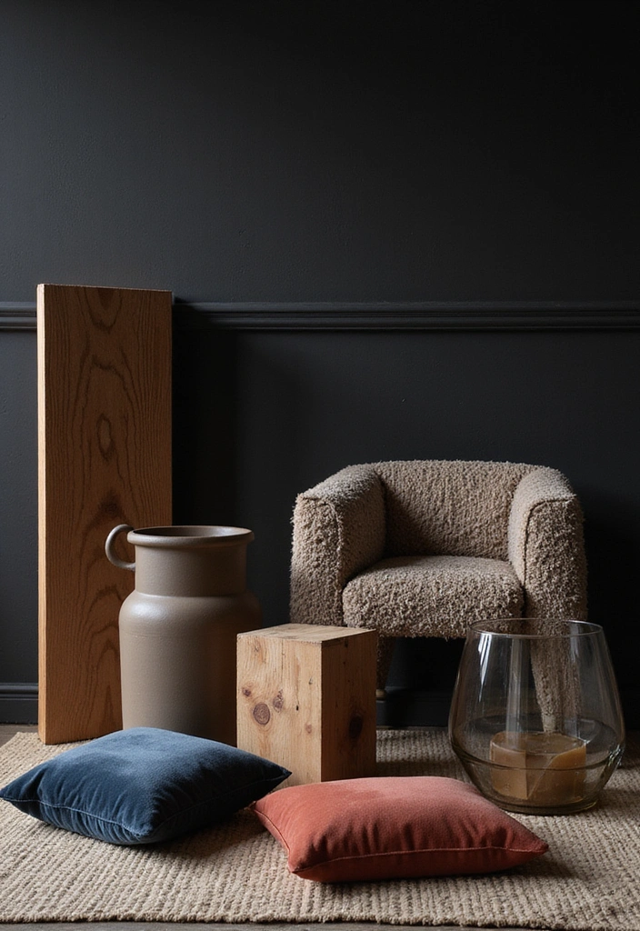 Layering Textures with Black Accent Walls