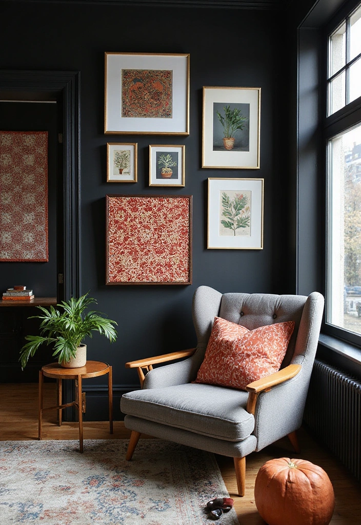 Mix and Match Patterns with Black Accent Walls