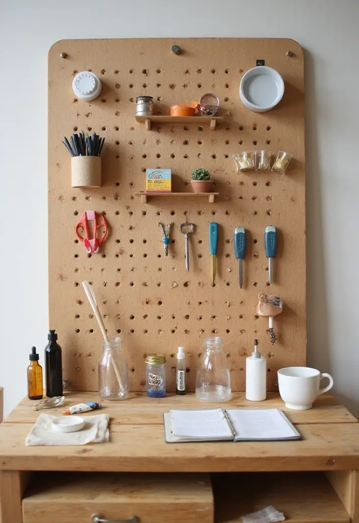 Science Experiment Station on Pegboard