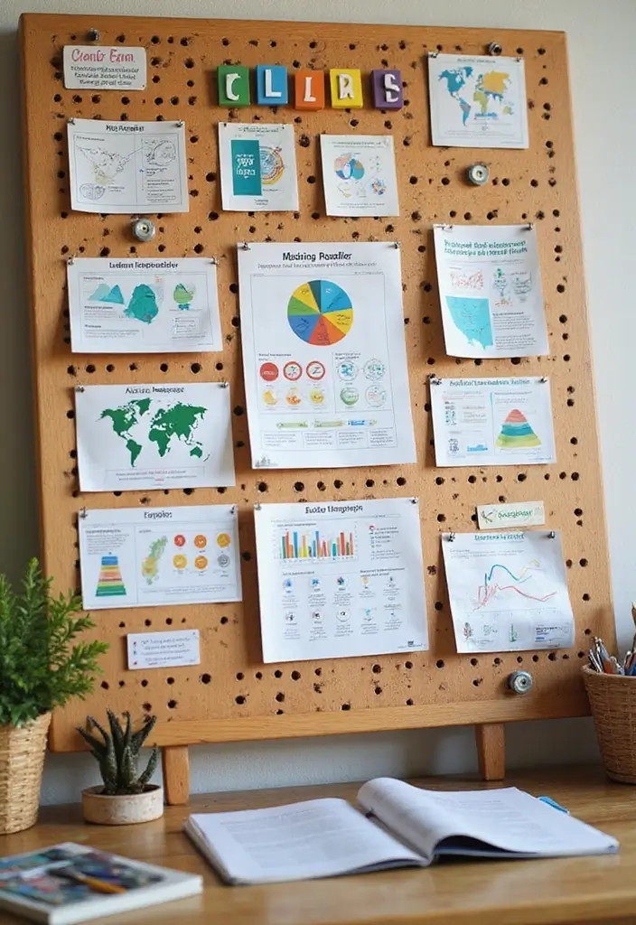 Visual Learning Aids on Pegboard