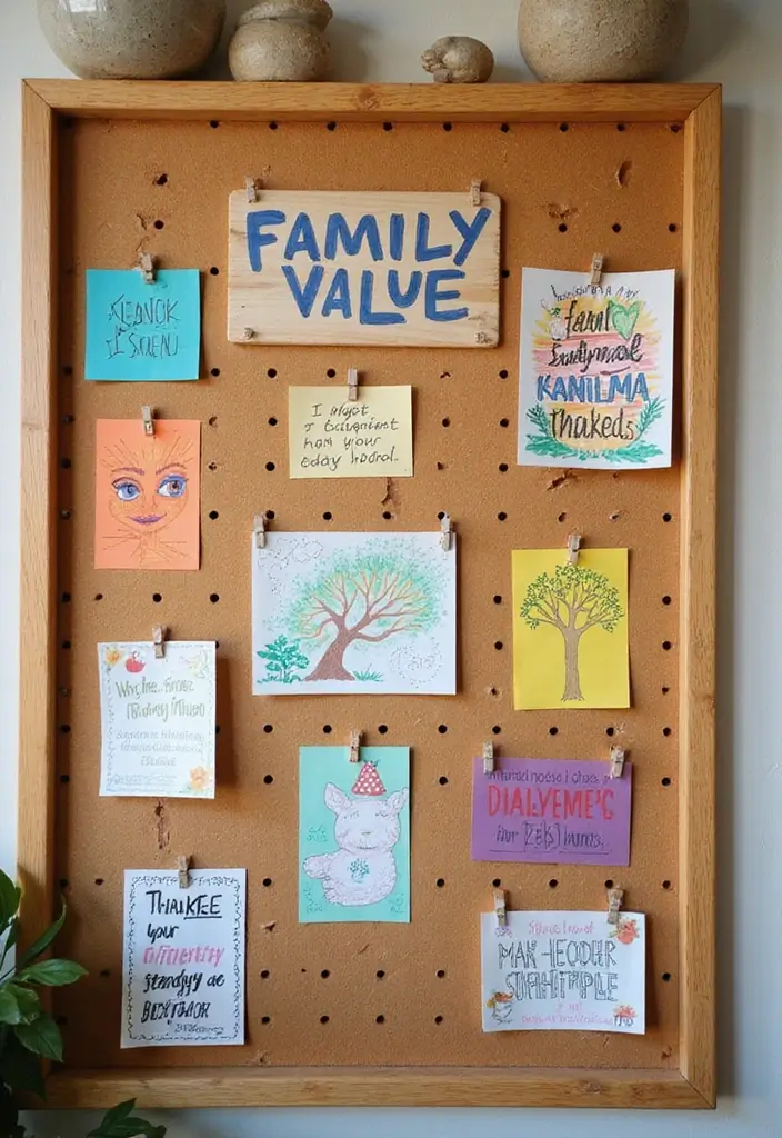 Family Values Board on Pegboard