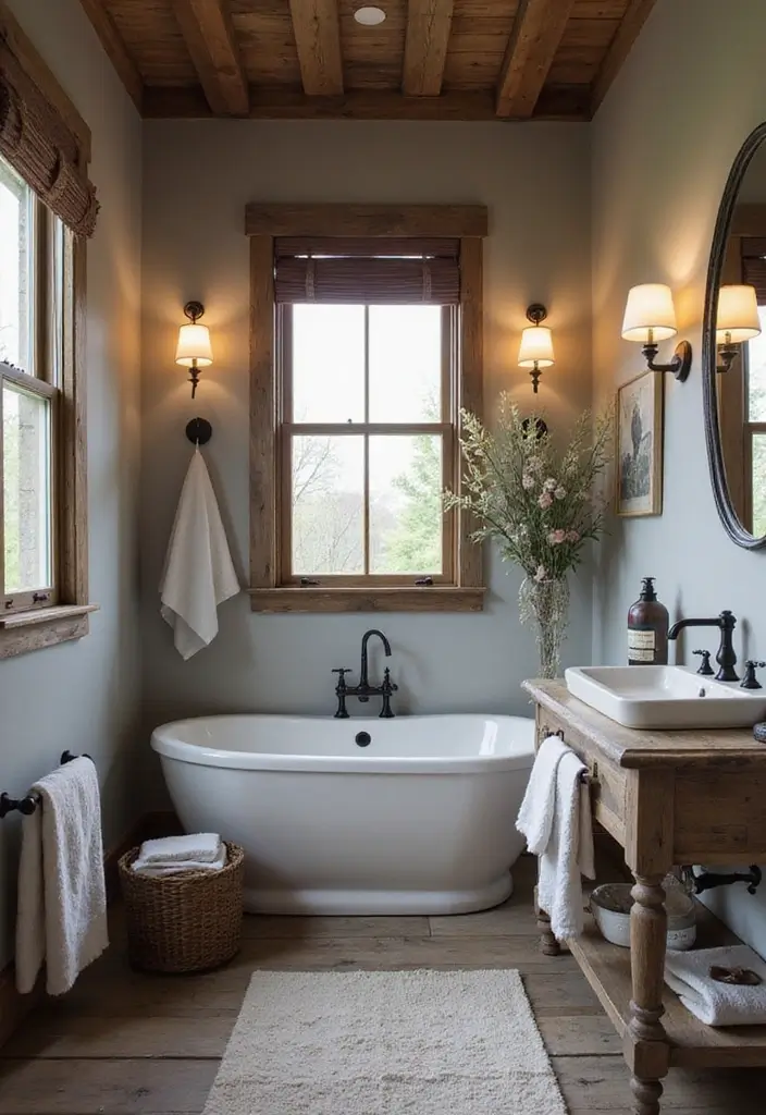 Rustic Warm Weathered Gray Bathroom Palette