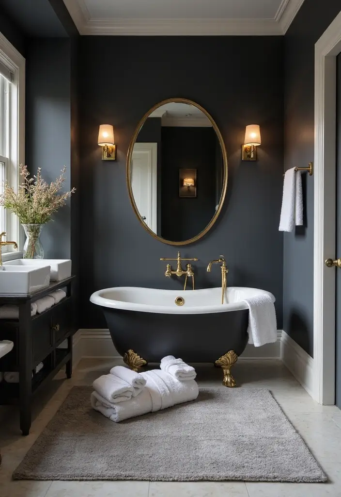 Dramatic Charcoal Gray Bathroom Palette