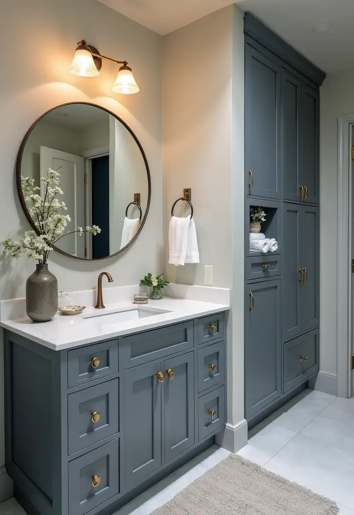 Sophisticated Steel Blue Gray Bathroom Palette