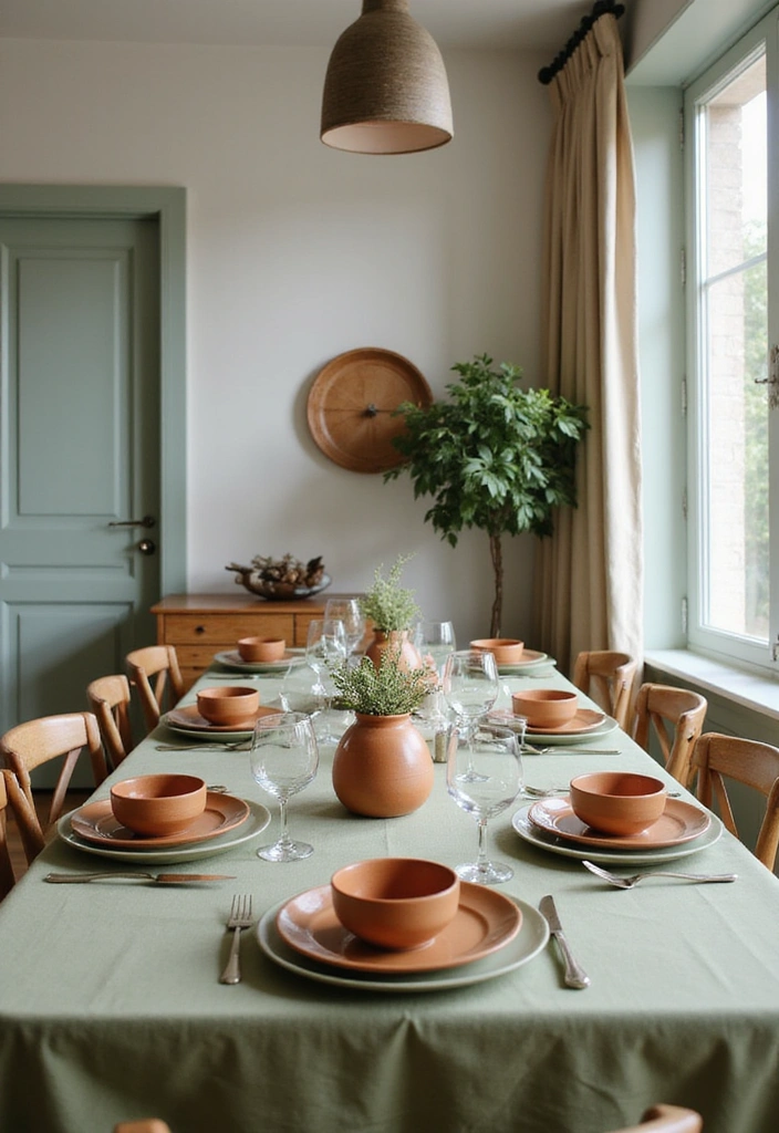 Contemporary Dining Room with Earthy Flair