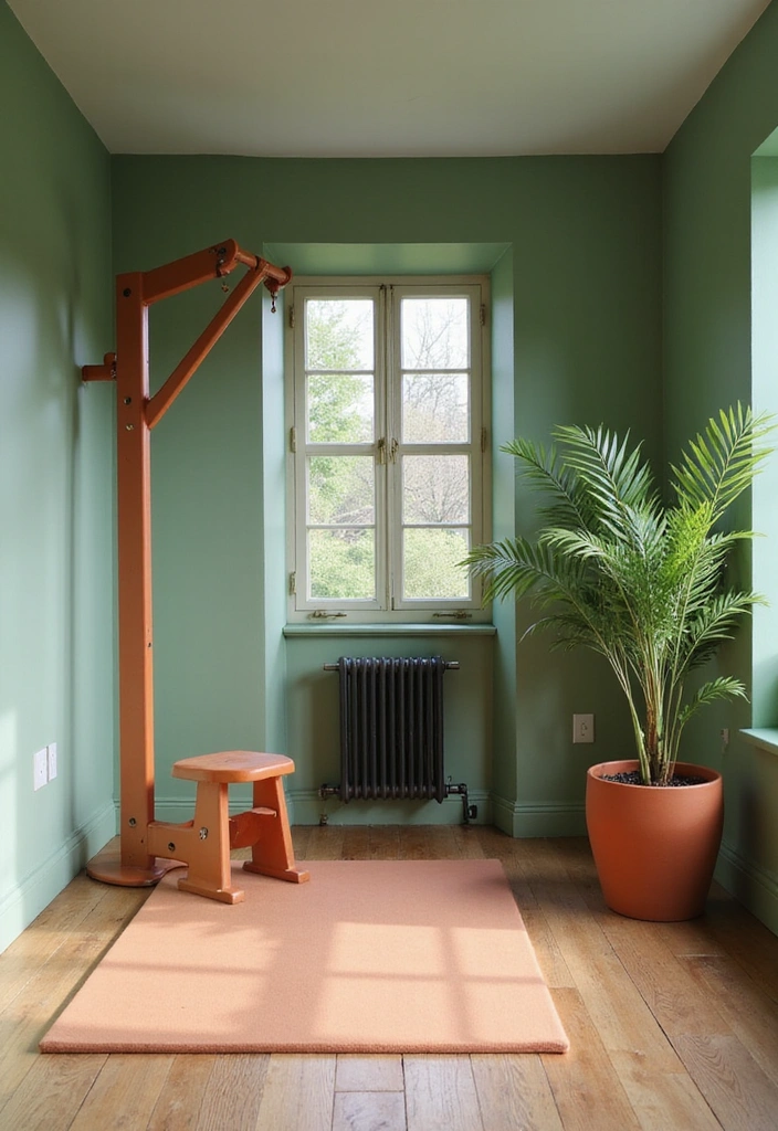 Energizing Home Gym with Earthy Colors