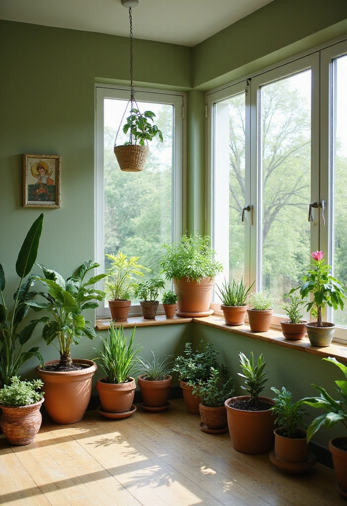 Peaceful Sunroom with Earthy Palette