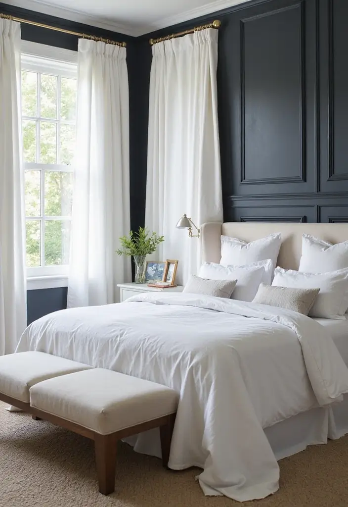 Serene Soft Whites with Dark Accents
