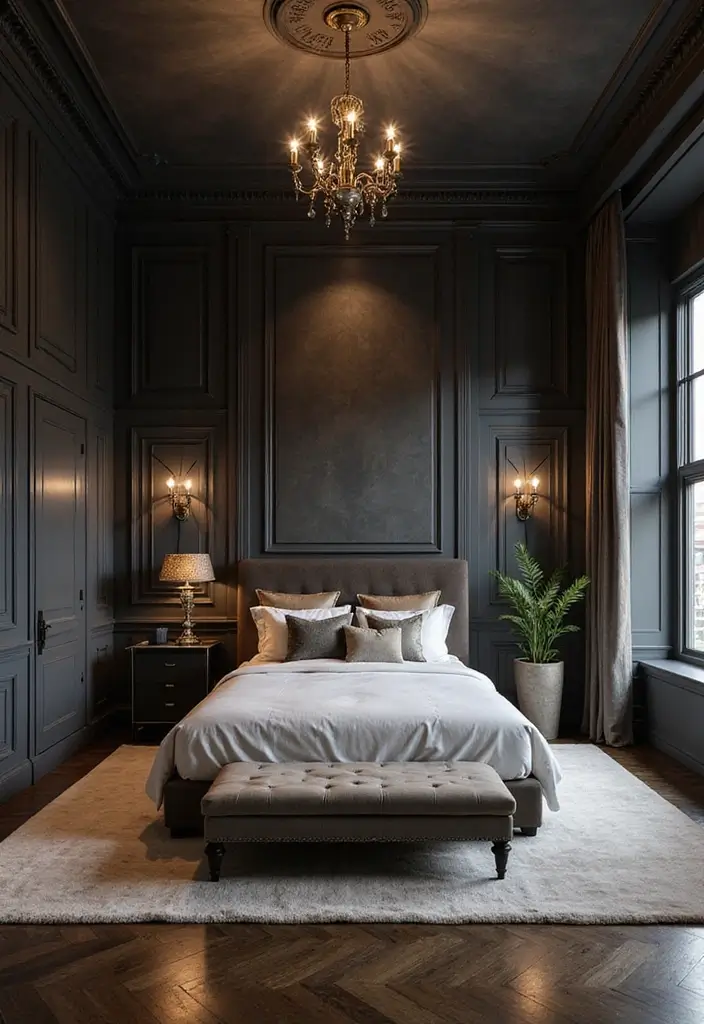 Understated Luxury with Textured Dark Walls